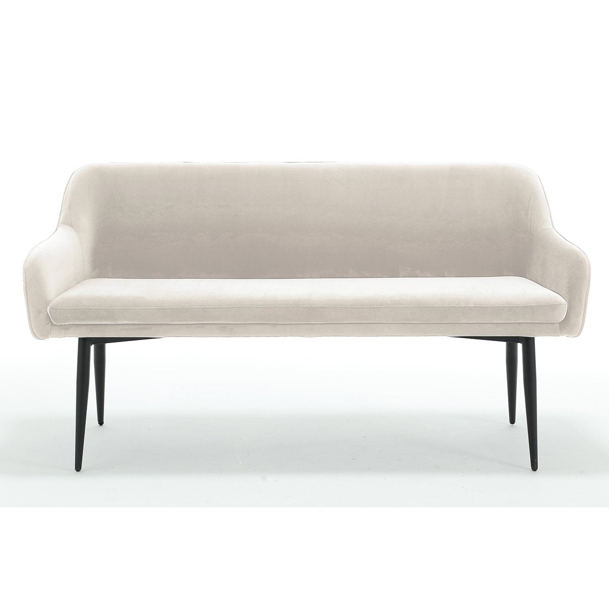 Bank 160 cm fluweel crème