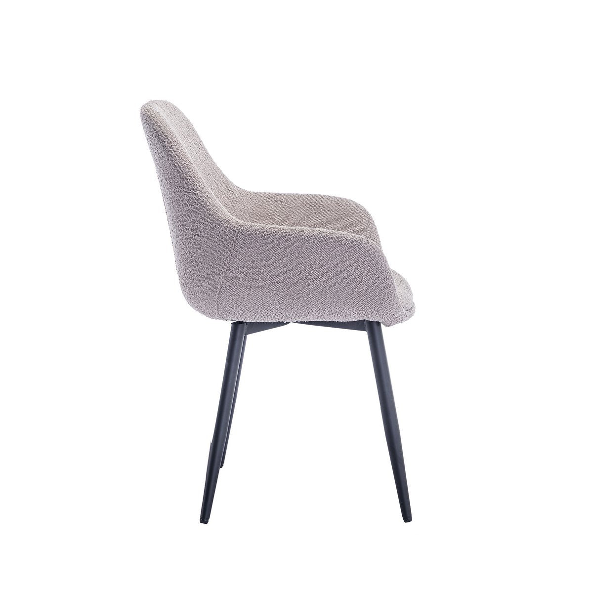 Fauteuil Bouclé stof taupe set van 2