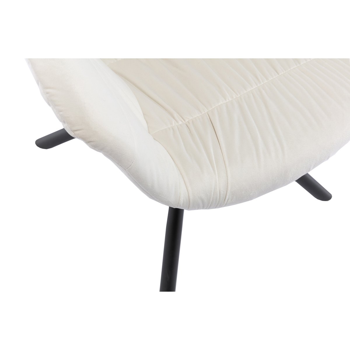 Fauteuil met honingraatstiksel in crème fluweel