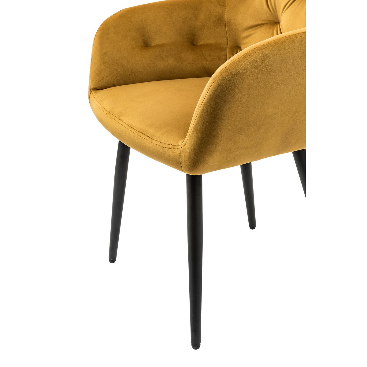 Geel fluwelen fauteuil