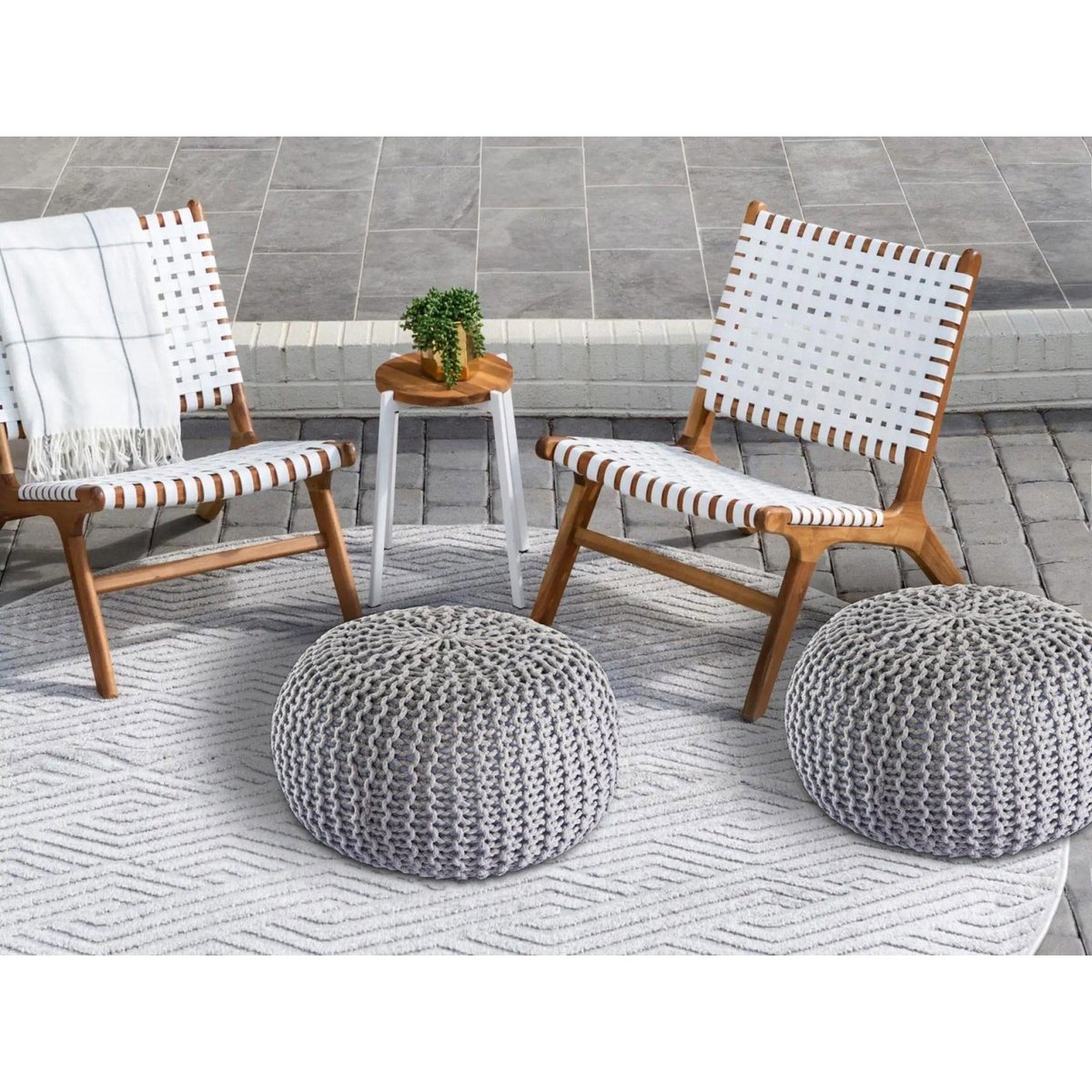 Pouf Outdoor Ø55cm stoel Pouf Terrace Pool Garden