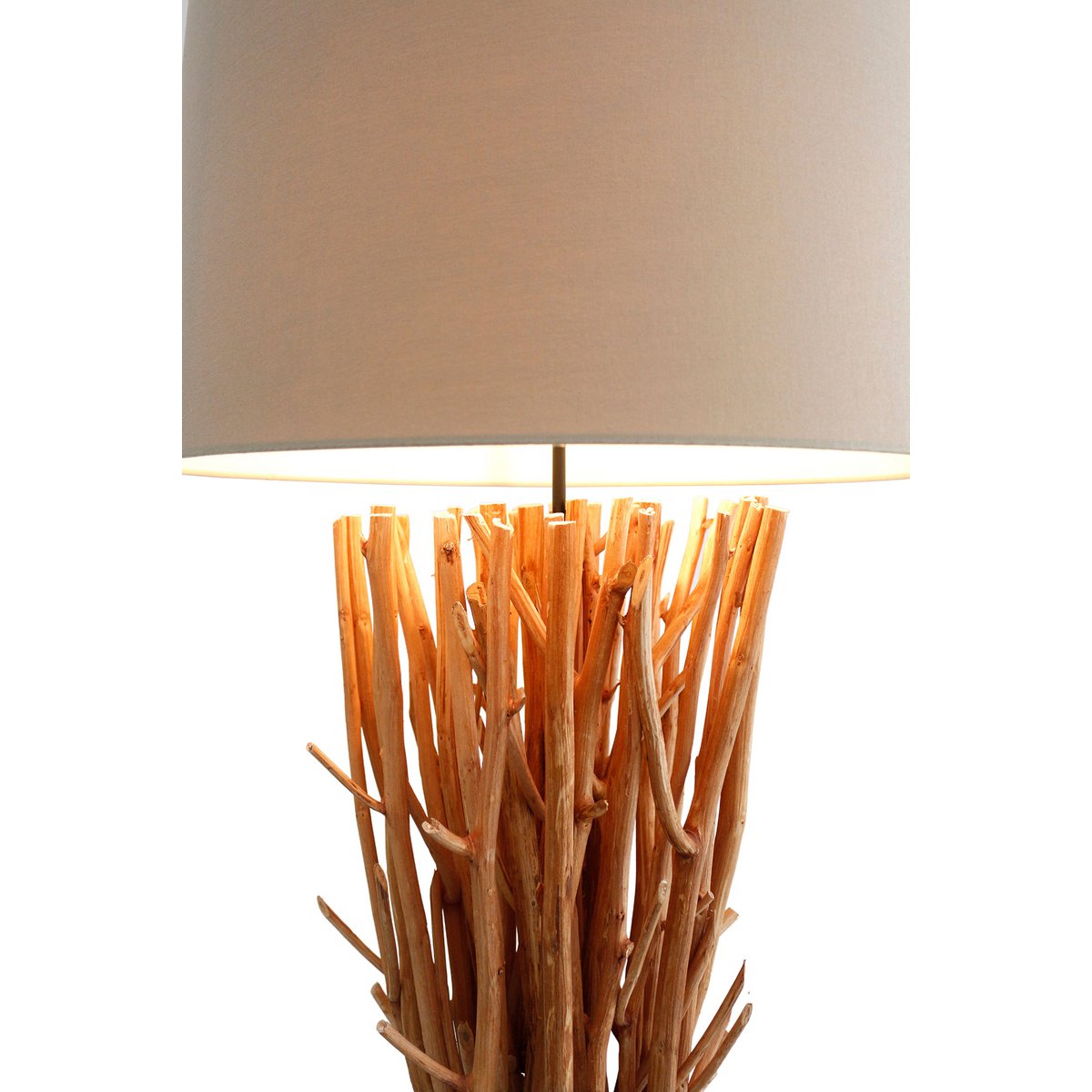 Vloerlamp drijfhout naturel/wit 175 cm
