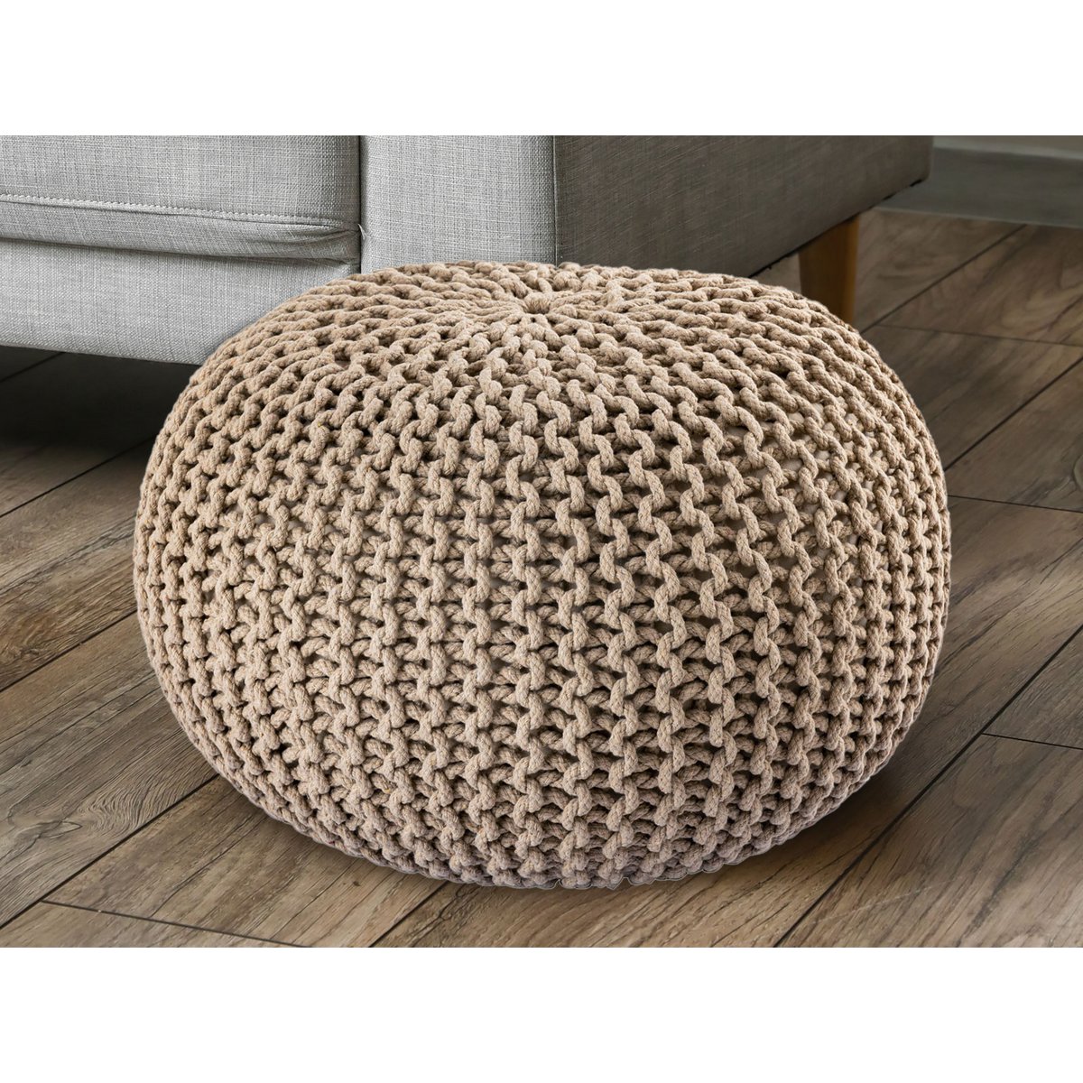 Pouf Ø 55 H 37 H 37 brei -kruk stoel pouf vloerkussen duurzaam