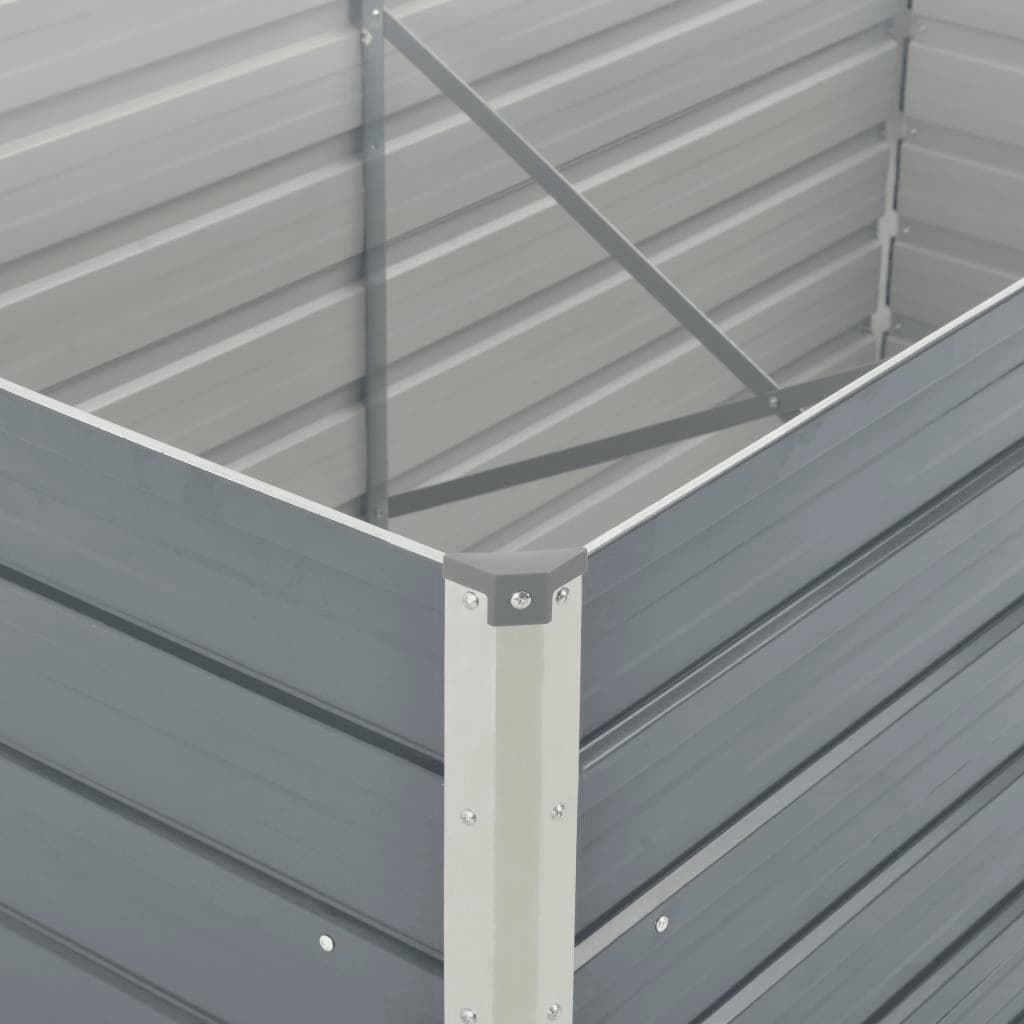 Plantenbak Verhoogd 160X80X77 Cm Gegalvaniseerd Staal Grijs