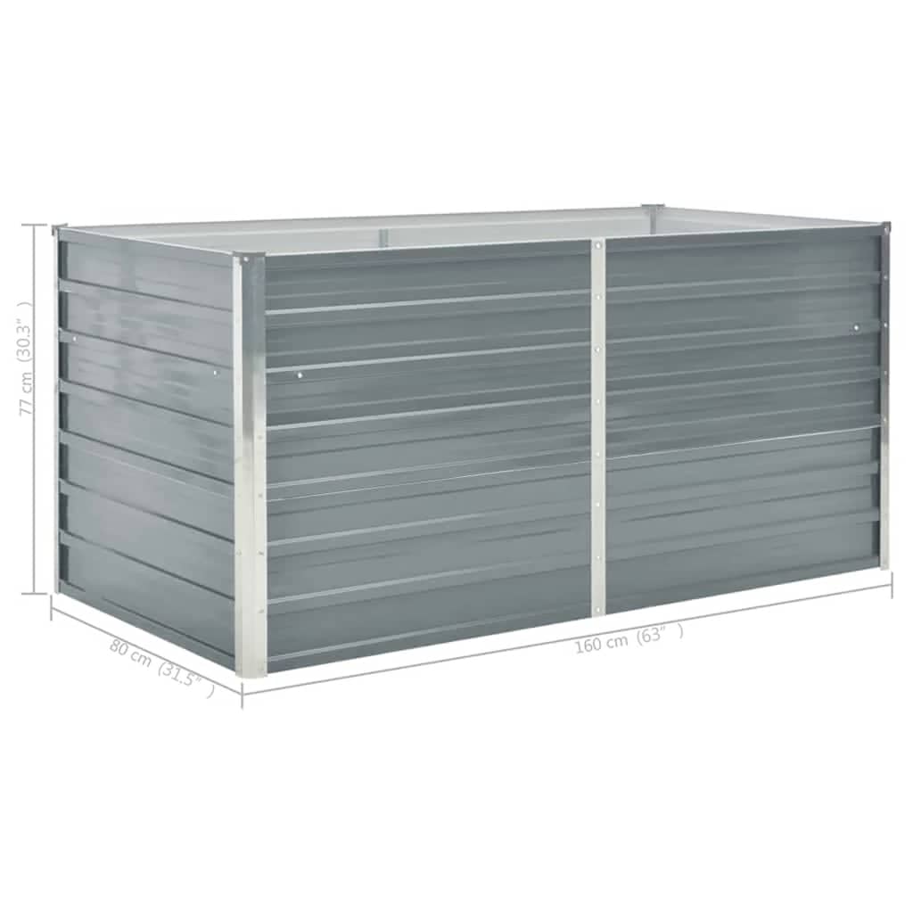 Plantenbak Verhoogd 160X80X77 Cm Gegalvaniseerd Staal Grijs