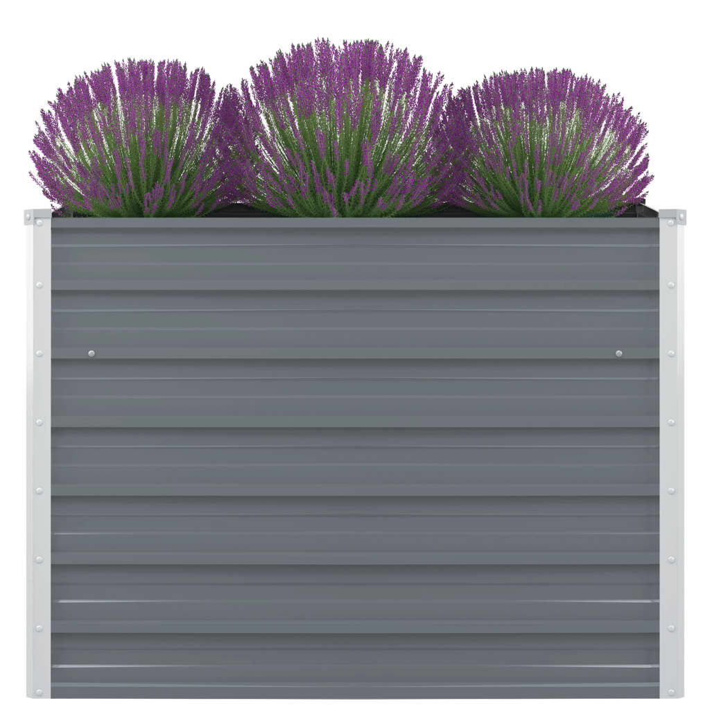Plantenbak Verhoogd 100X100X77 Cm Gegalvaniseerd Staal Grijs