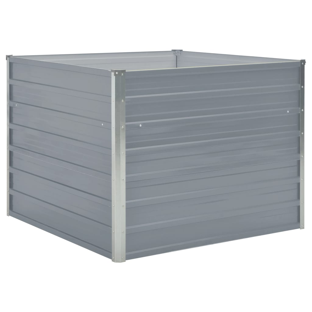 Plantenbak Verhoogd 100X100X77 Cm Gegalvaniseerd Staal Grijs