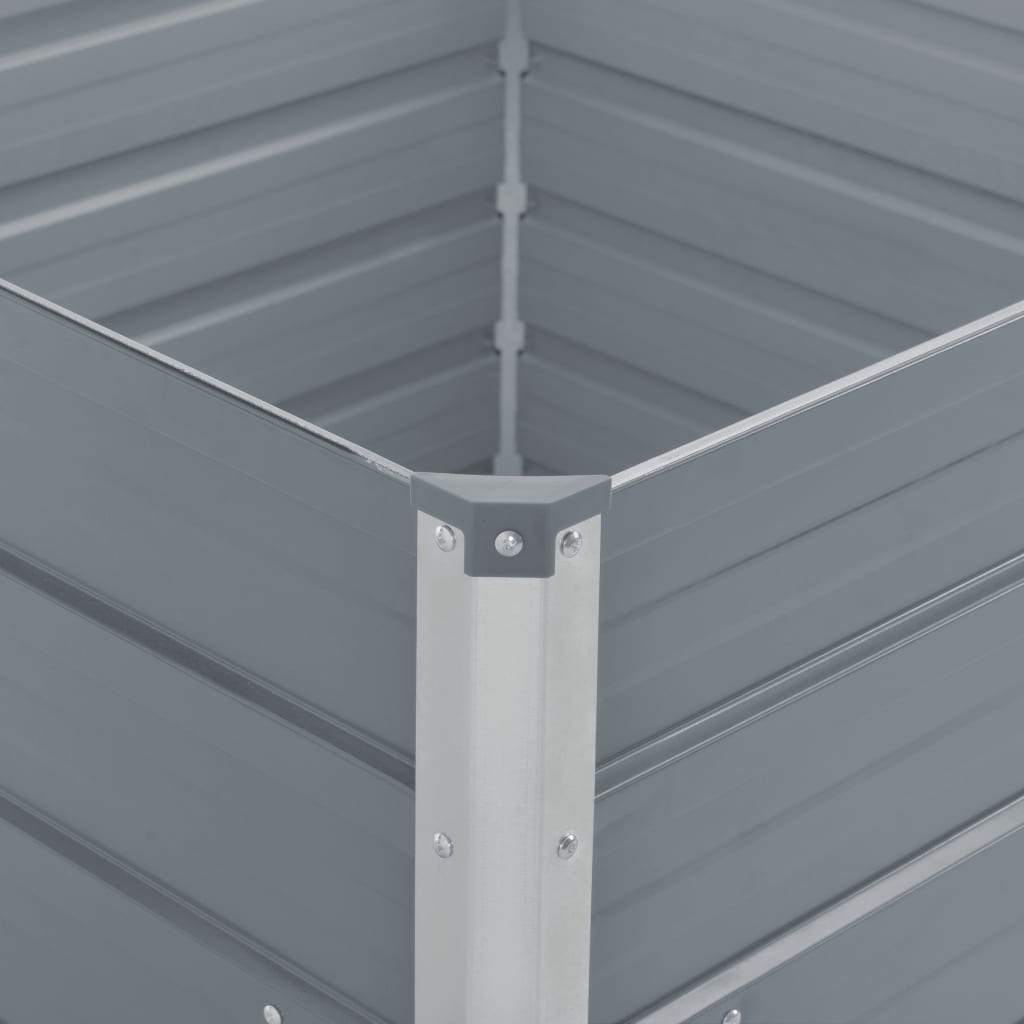 Plantenbak Verhoogd 100X100X77 Cm Gegalvaniseerd Staal Grijs