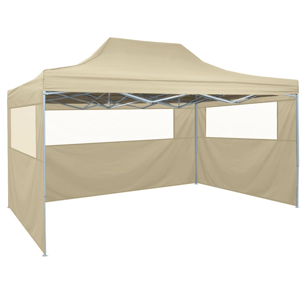 Vouwtent Pop-Up Met 4 Zijwanden 3X4,5 M Crèmewit