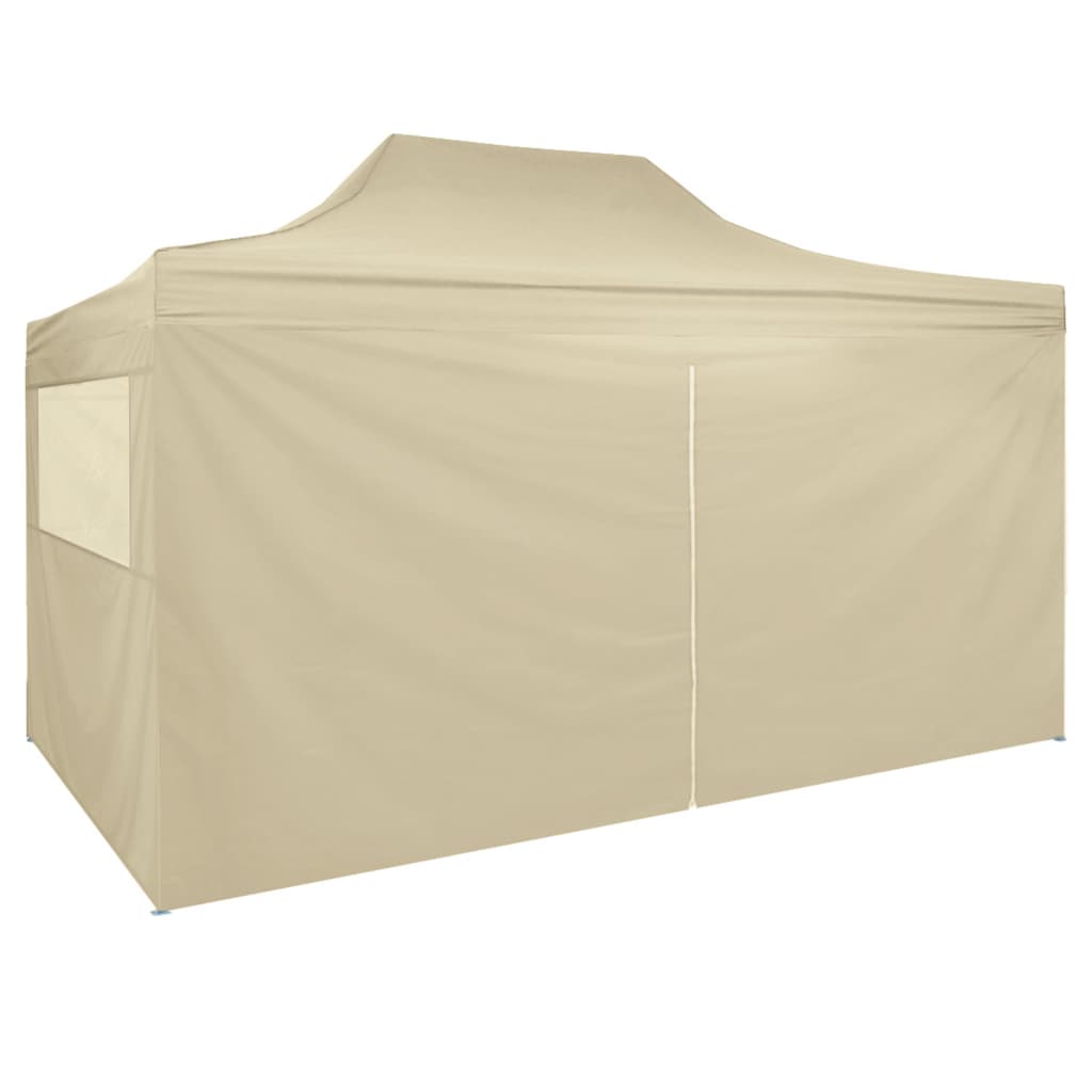 Vouwtent Pop-Up Met 4 Zijwanden 3X4,5 M Crèmewit