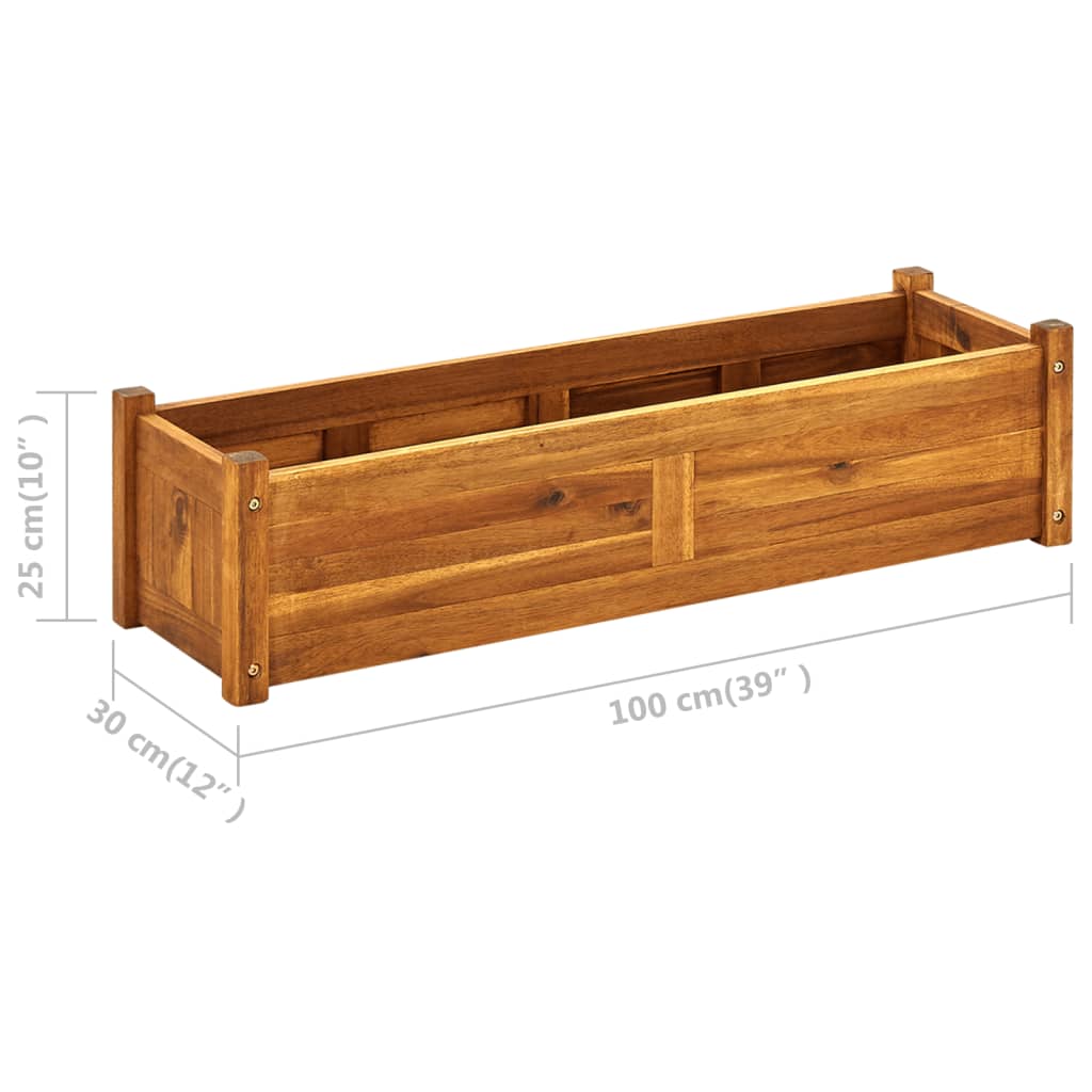 Plantenbak Verhoogd 100X30X25 Cm Acaciahout