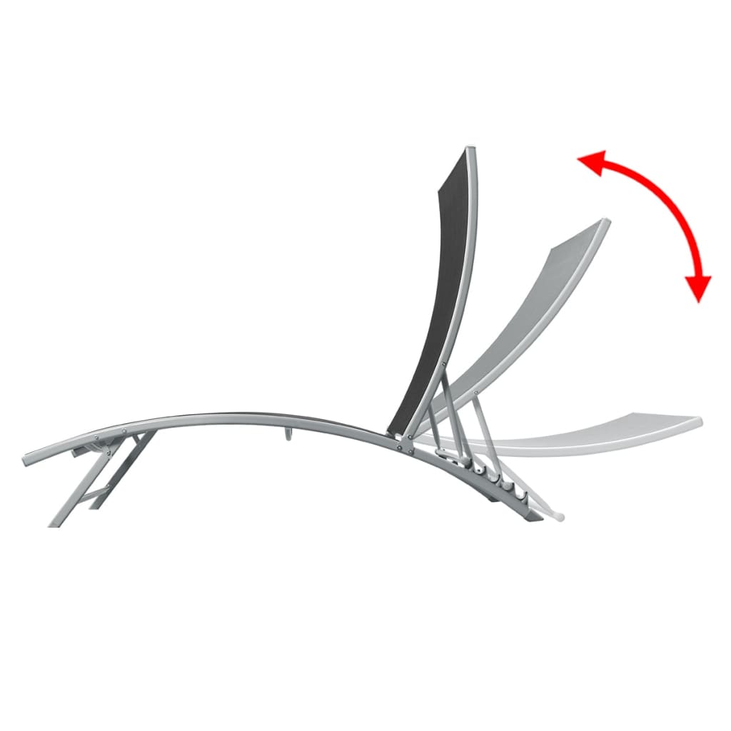 Ligbed Staal En Textileen Zwart