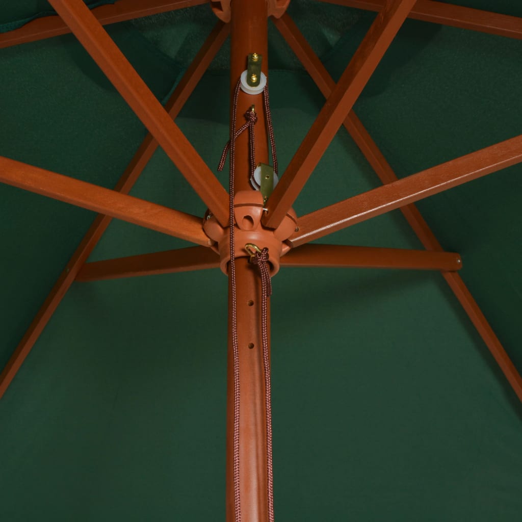 Parasol Met Houten Paal 200X300 Cm Groen
