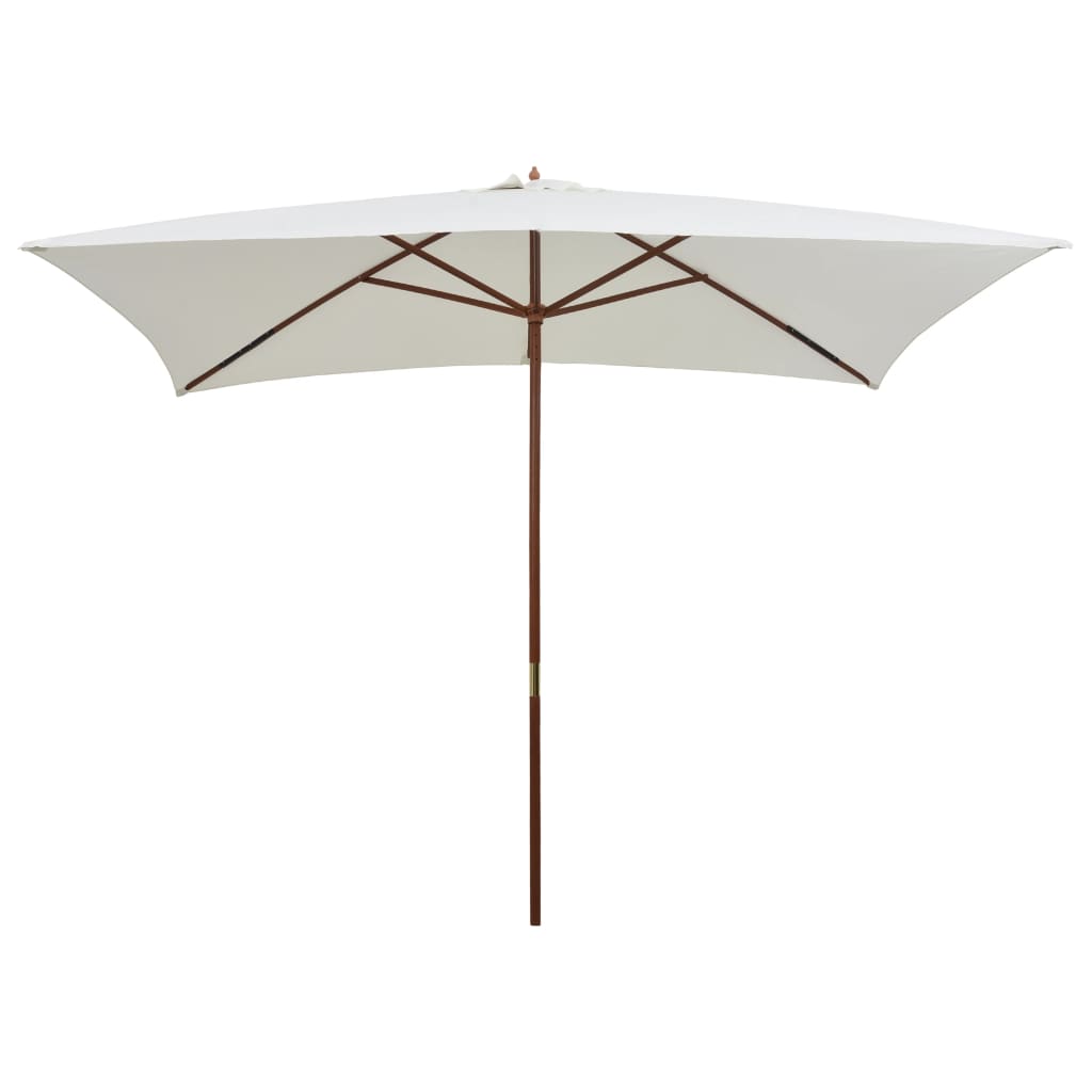 Parasol Met Houten Paal 200X300 Cm Crèmewit