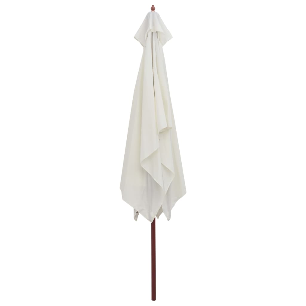 Parasol Met Houten Paal 200X300 Cm Crèmewit