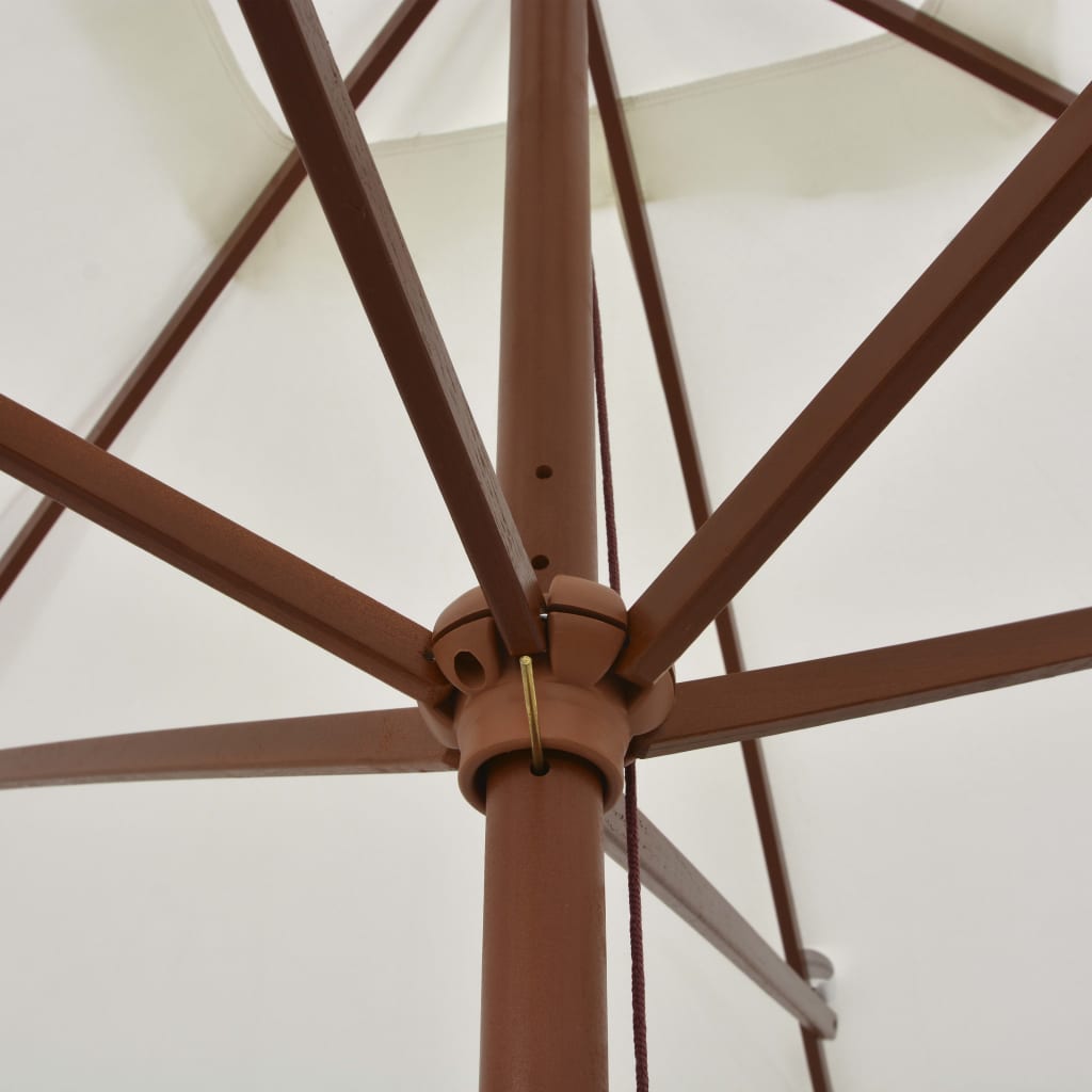 Parasol Met Houten Paal 200X300 Cm Crèmewit