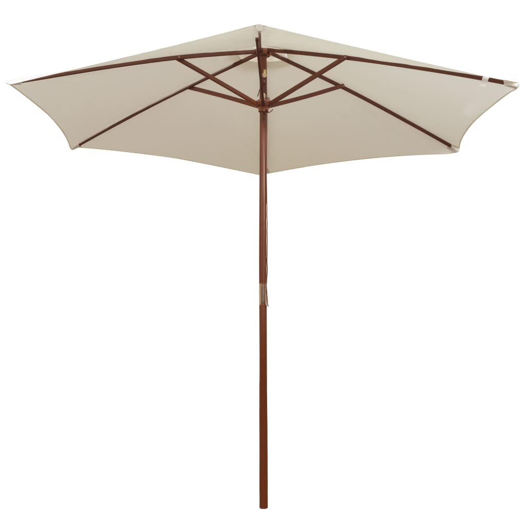 Parasol 270X270 Cm Houten Paal Crèmewit