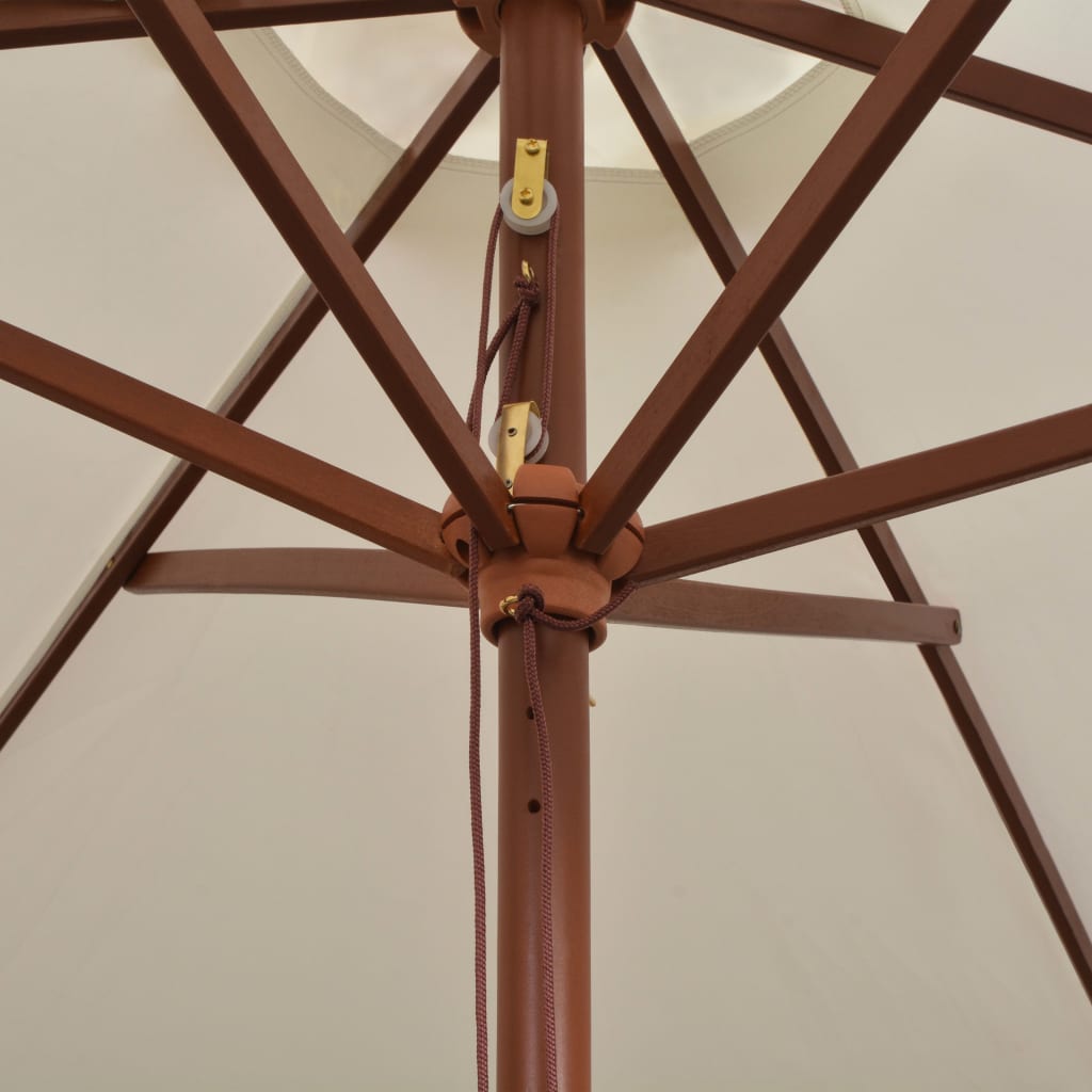 Parasol 270X270 Cm Houten Paal Crèmewit