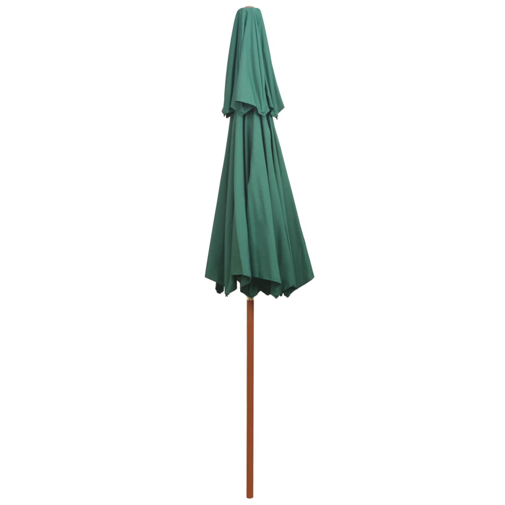Dubbeldekker Parasol 270X270 Cm Houten Paal Groen