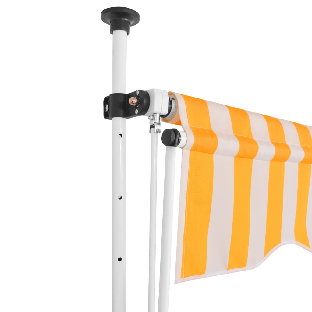 Luifel Handmatig Uittrekbaar 200 Cm Oranje En Witte Strepen