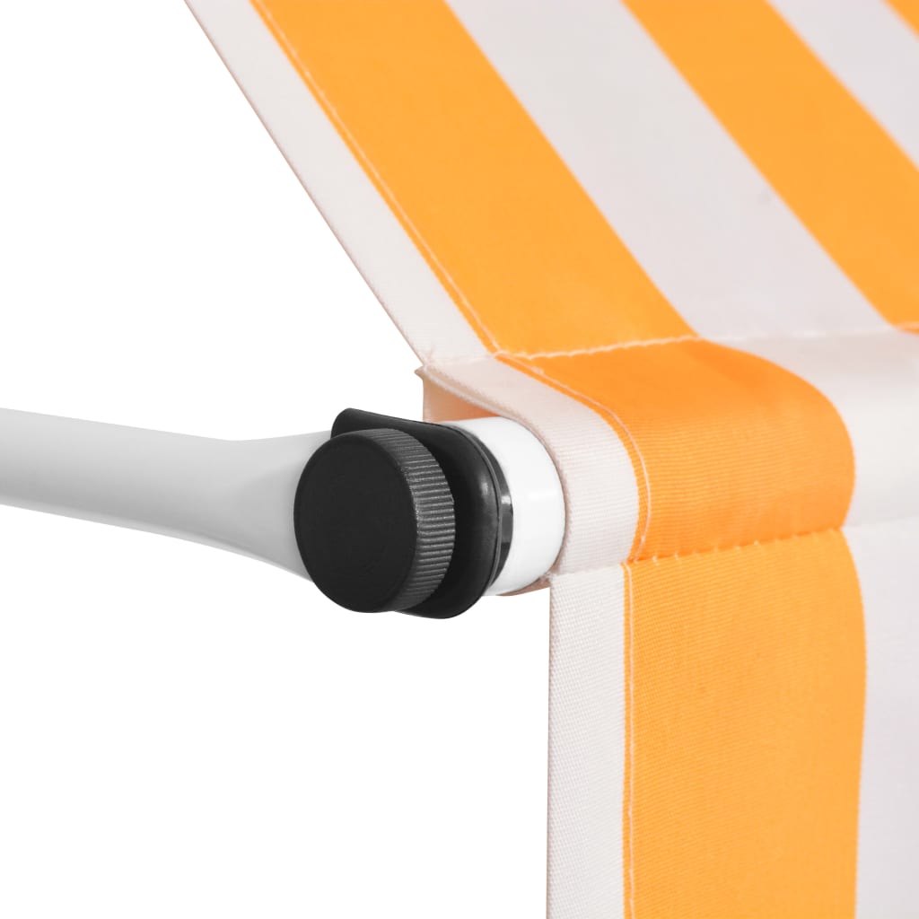Luifel Handmatig Uittrekbaar 200 Cm Oranje En Witte Strepen