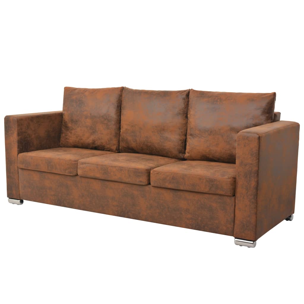 3-Sitzer-Sofa 191 x 73 x 82 cm, künstliches Wildleder