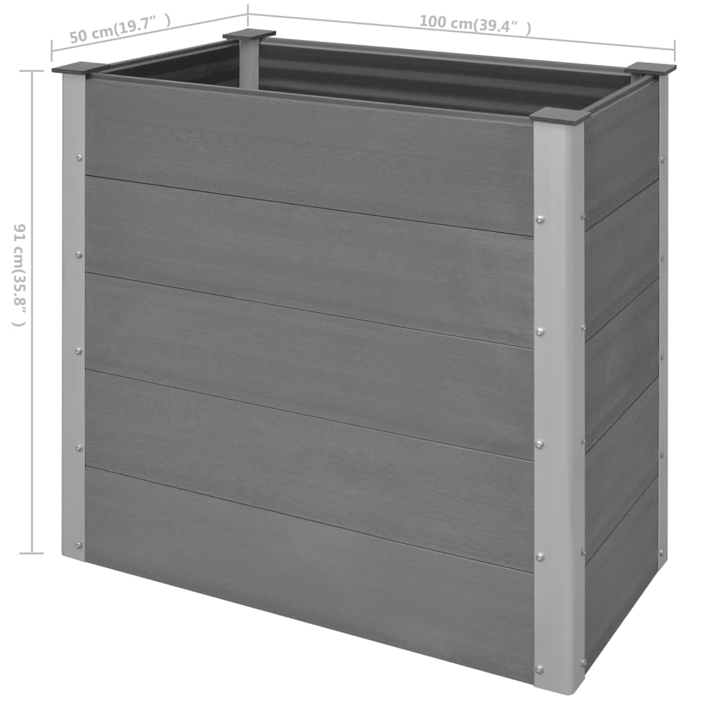 Plantenbak Verhoogd 100X50X91 Cm Hkc Grijs