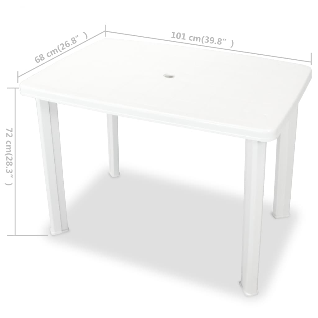 Tuintafel 101X68X72 Cm Kunststof Wit