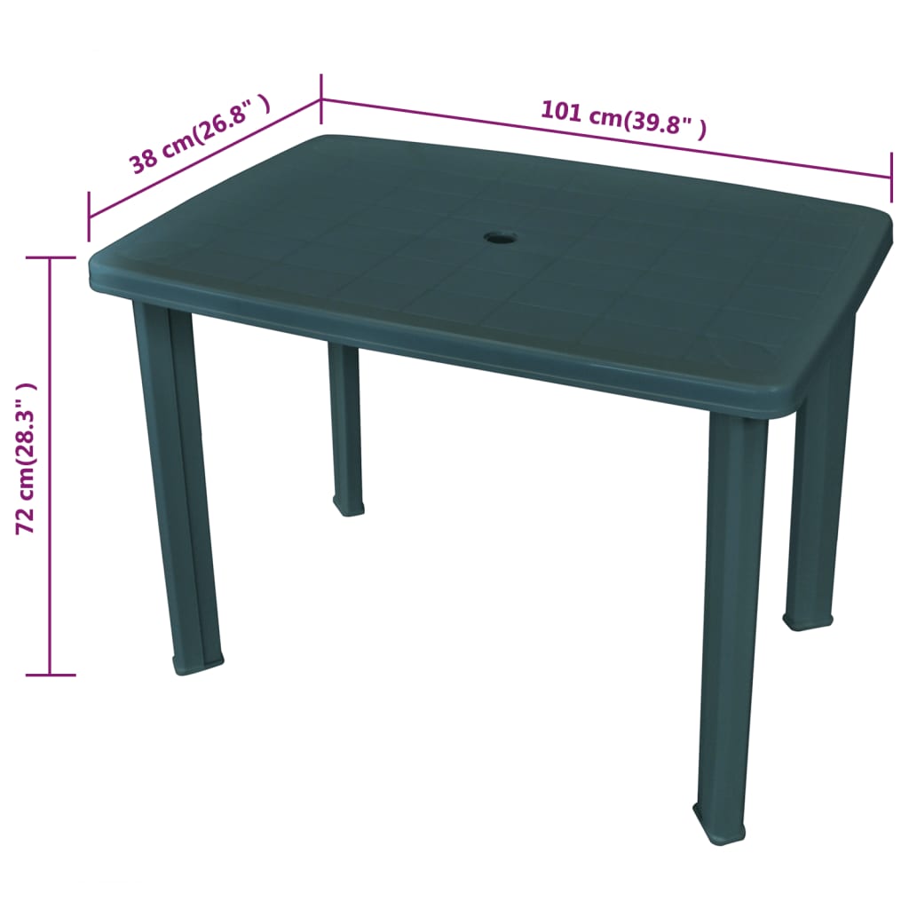 Tuintafel 101X68X72 Cm Kunststof Groen