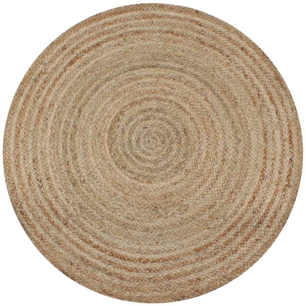 Teppich ca. 90 cm aus geflochtener Jute