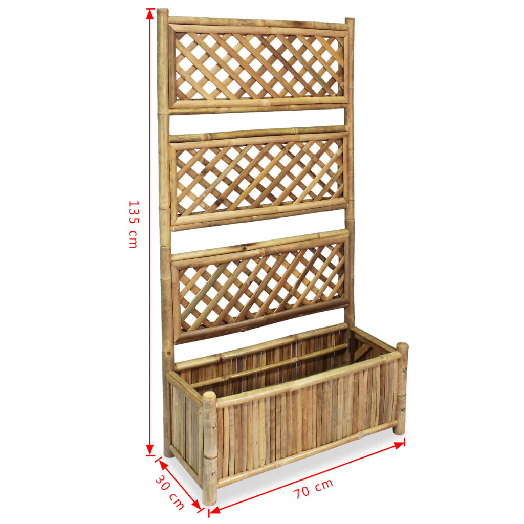 Pflanzgefäß erhöht mit Gestell 70 cm Bambus