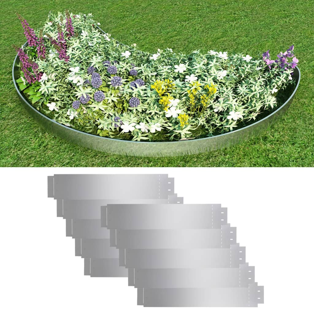 Grasboorden 10 St 100X20 Cm Gegalvaniseerd Staal