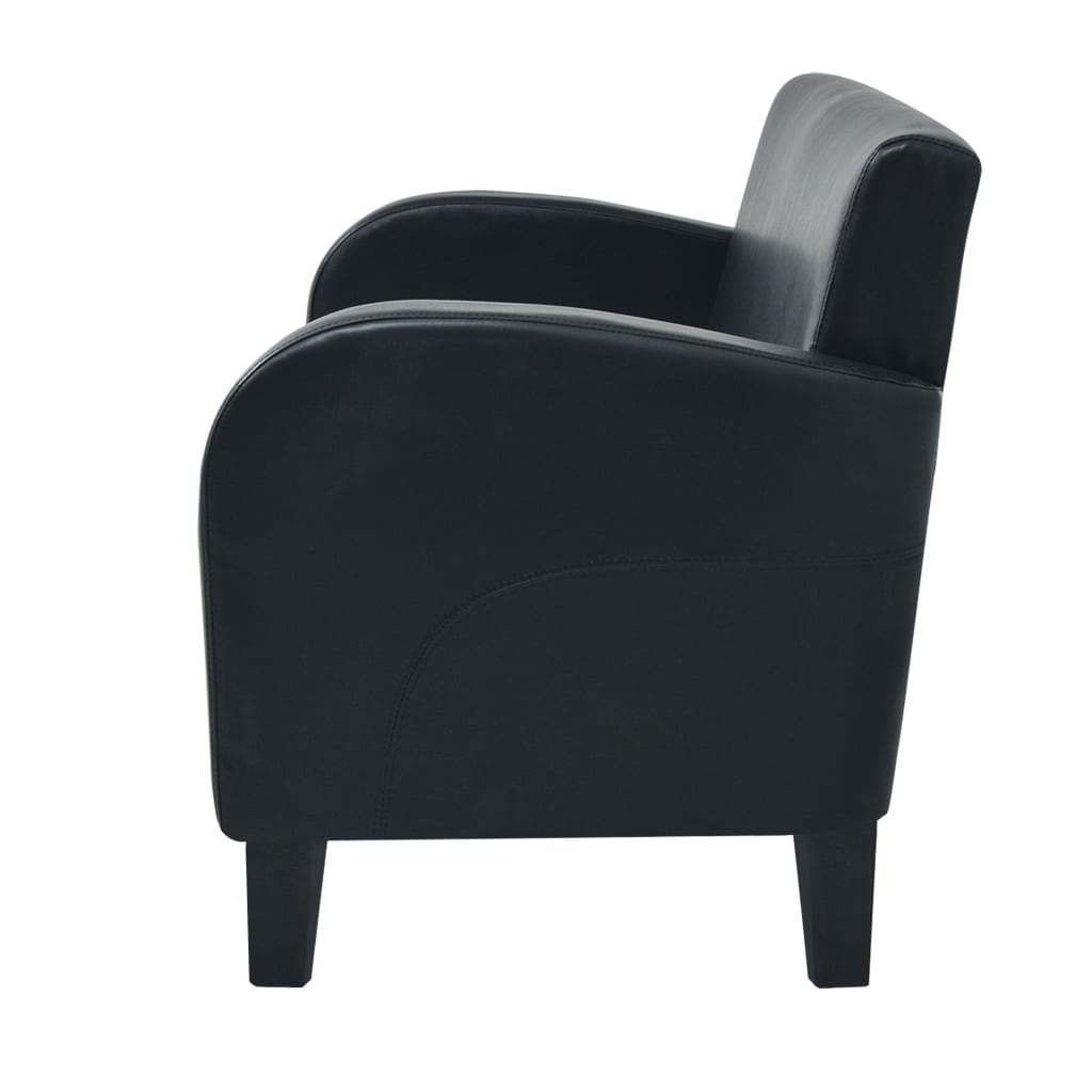 Tweezitsbank Kunstleer Zwart