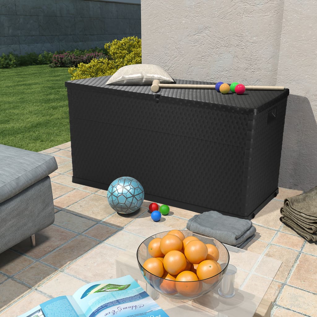 Tuinbox 120X56X63 Cm Polypropeen Rattan Antracietkleurig