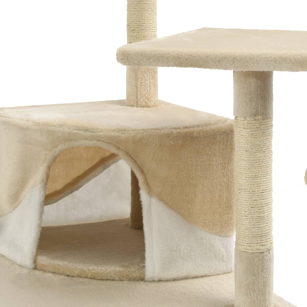 Kattenkrabpaal Met Sisal Krabpalen 203 Cm Beige En Wit