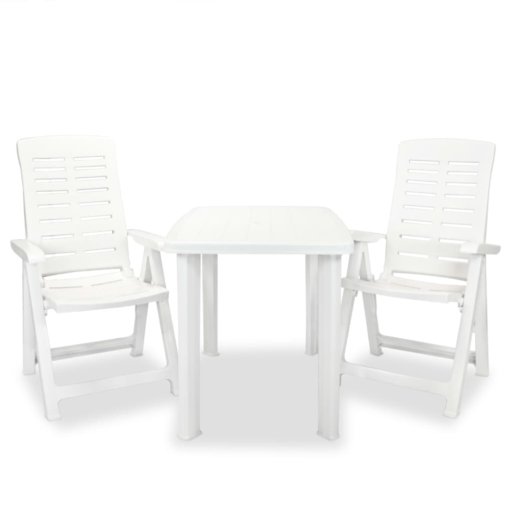 3-teiliges Bistro-Set Kunststoff weiß