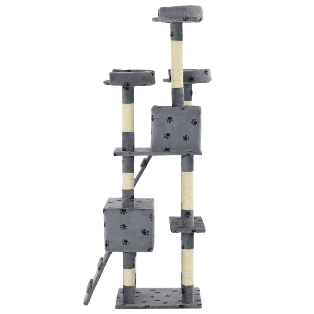 Kattenkrabpaal Met Sisal Krabpalen 170 Cm Pootafdrukken Grijs