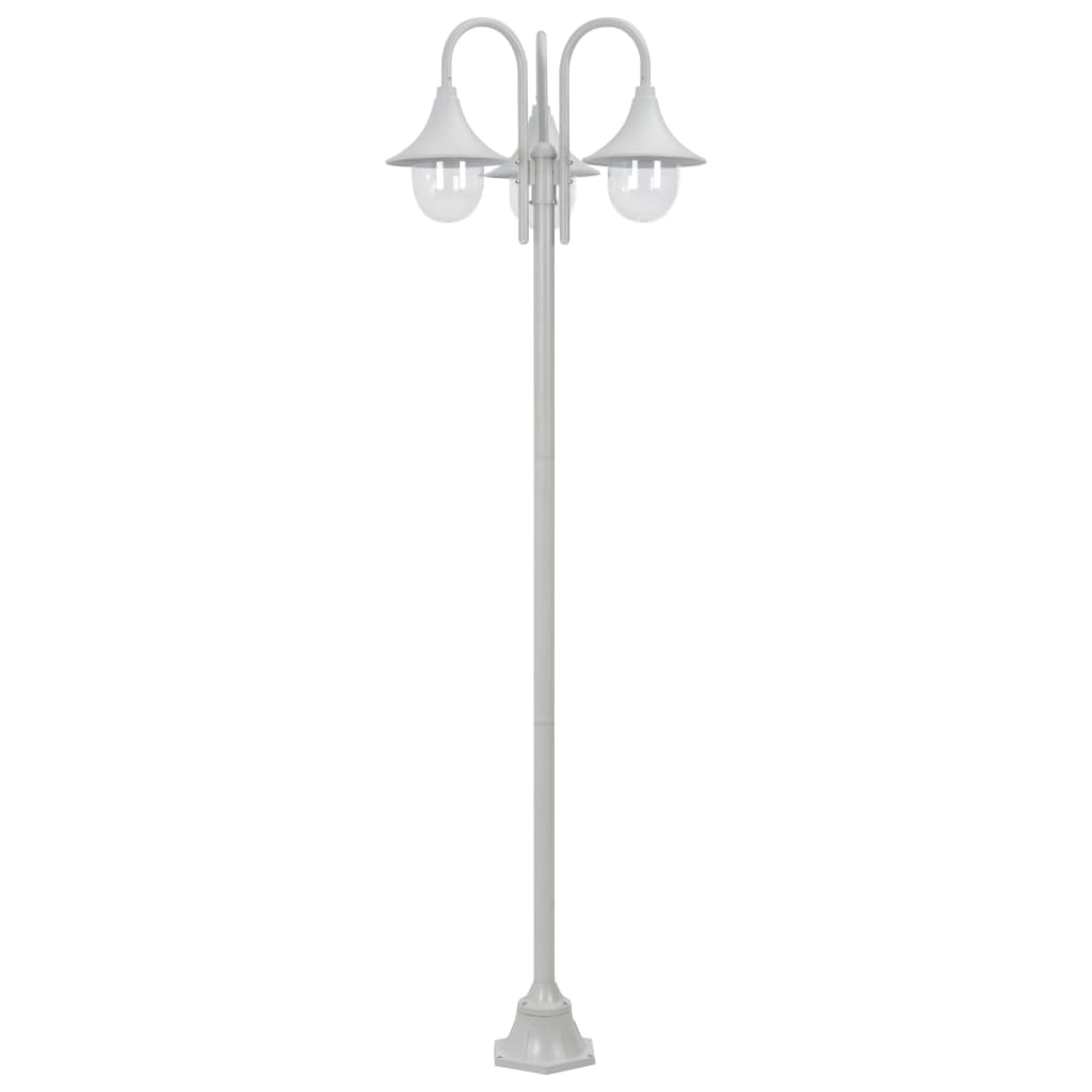 Paalverlichting Tuin E27 220 Cm Aluminium Wit 3-Delig