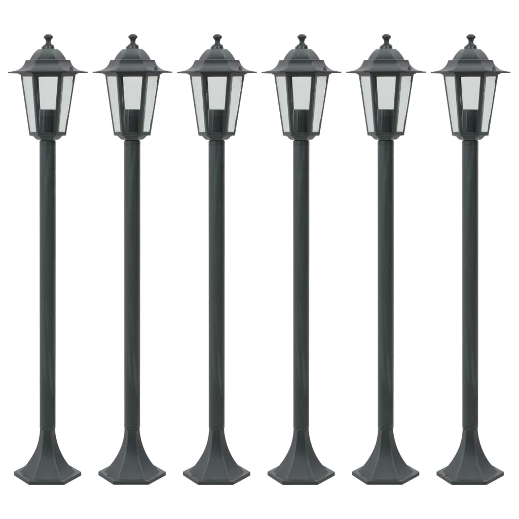 Paalverlichting Voor Tuin E27 110 Cm Aluminium Donkergroen 6 St