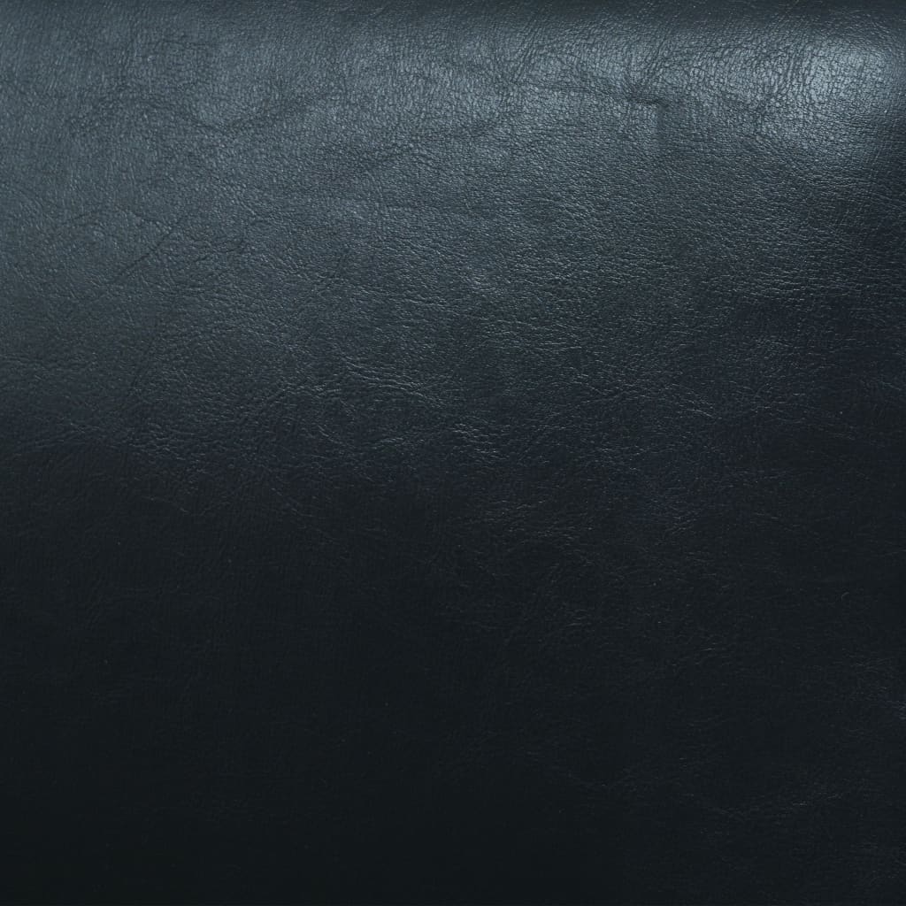 Bankstel Kunstleer Zwart 2-Delig