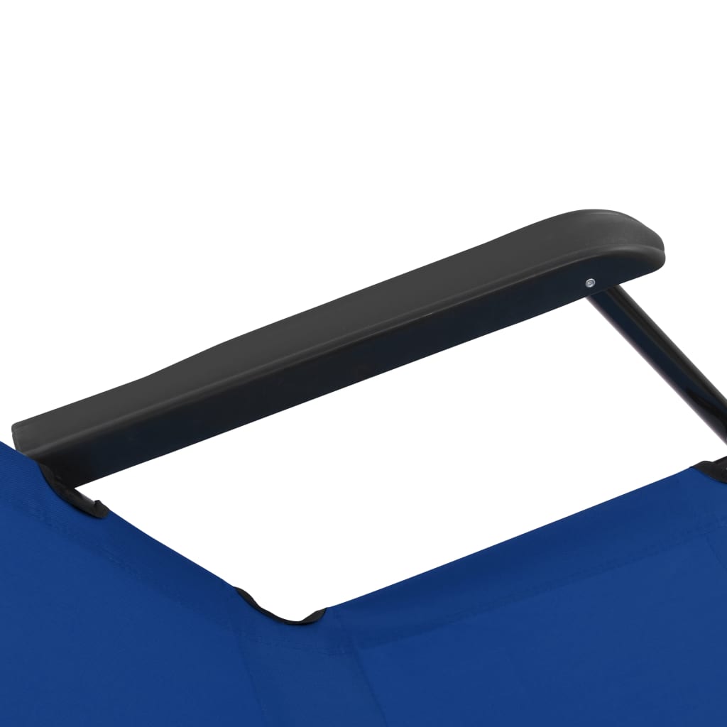 Sonnenliegen klappbar 2 St. mit Fußstütze Stahlblau