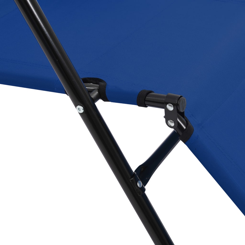 Sonnenliegen klappbar 2 St. mit Fußstütze Stahlblau