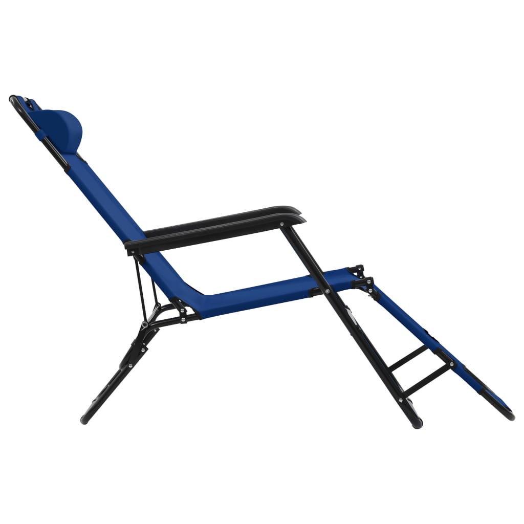 Sonnenliegen klappbar 2 St. mit Fußstütze Stahlblau