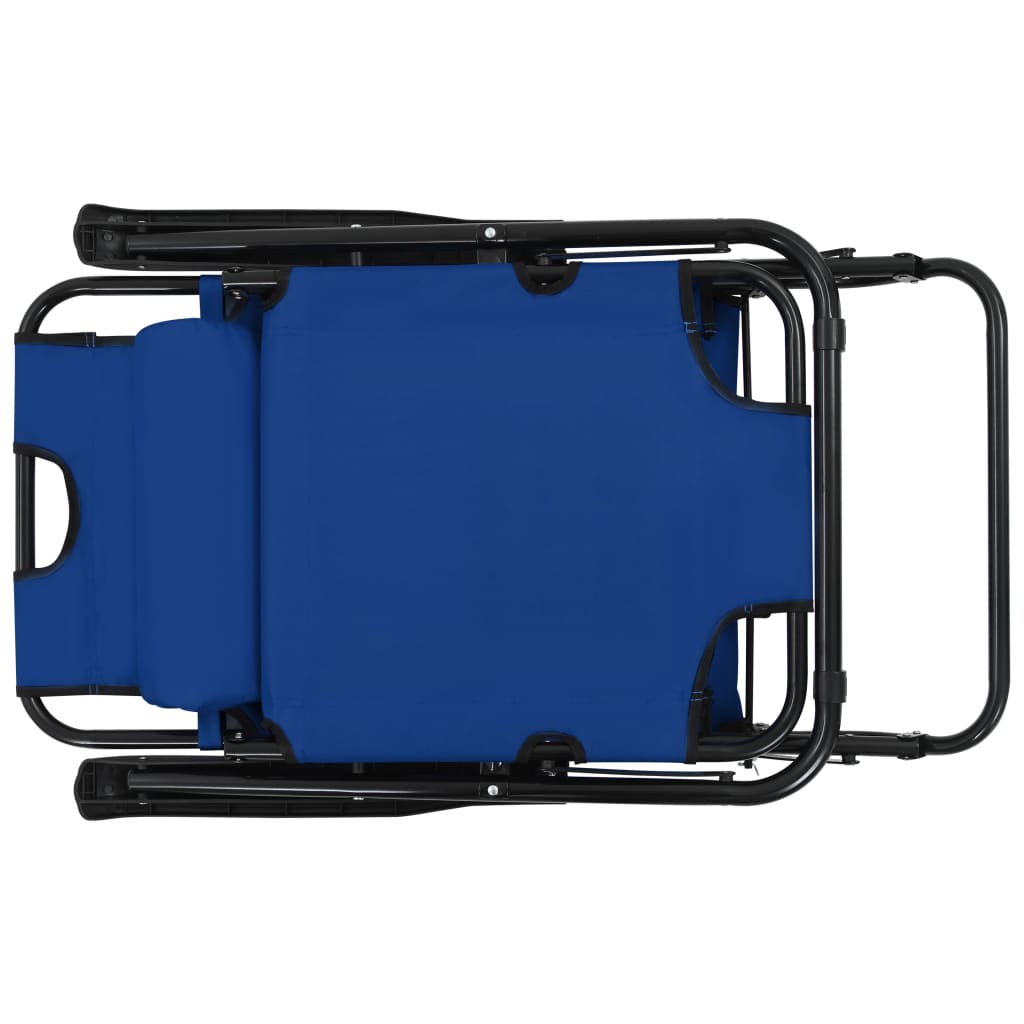 Sonnenliegen klappbar 2 St. mit Fußstütze Stahlblau