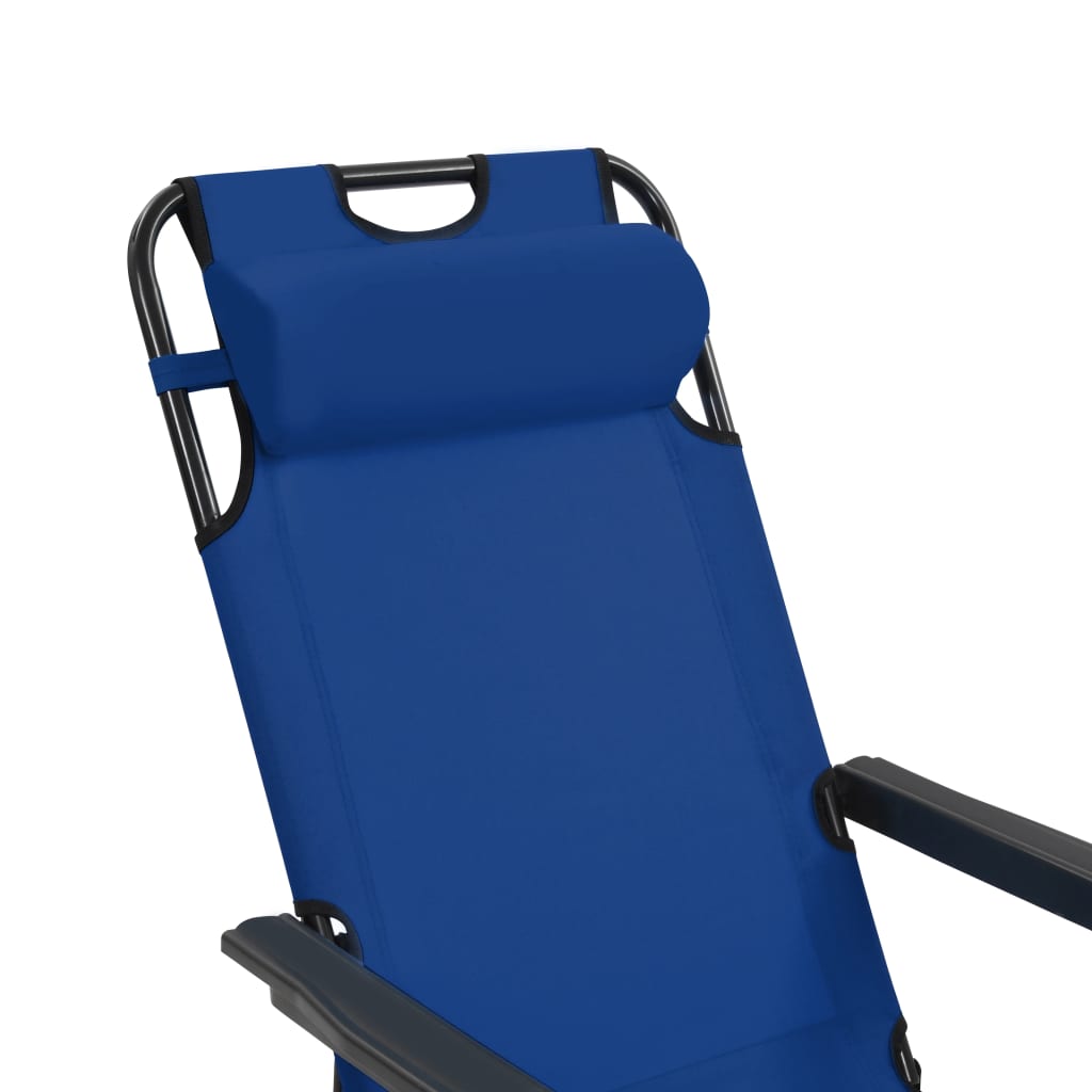 Sonnenliegen klappbar 2 St. mit Fußstütze Stahlblau