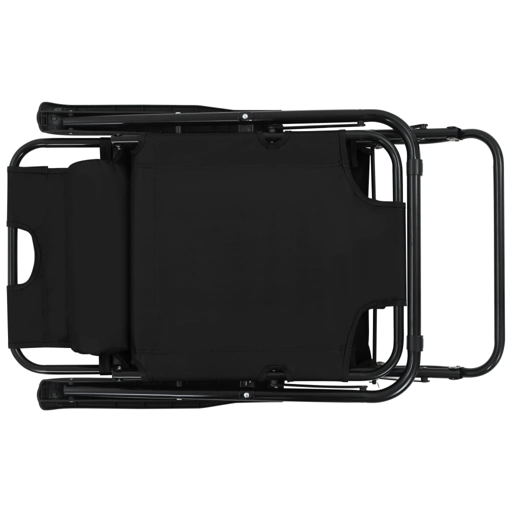 Ligbedden Inklapbaar 2 St Met Voetensteun Staal Zwart