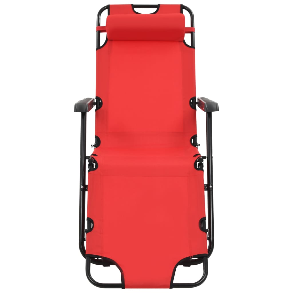 Ligbedden Inklapbaar 2 St Met Voetensteun Staal Rood