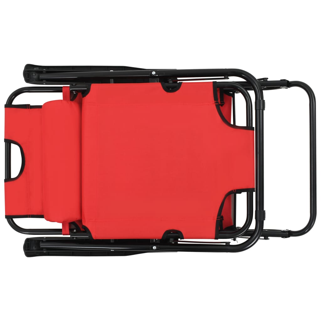 Ligbedden Inklapbaar 2 St Met Voetensteun Staal Rood