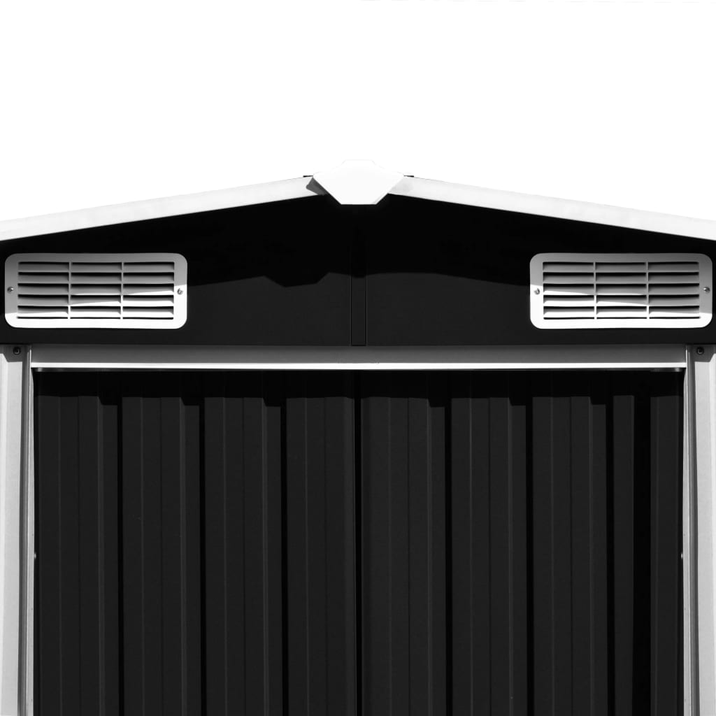 Tuinschuur 257X392X181 Cm Metaal Antracietkleurig