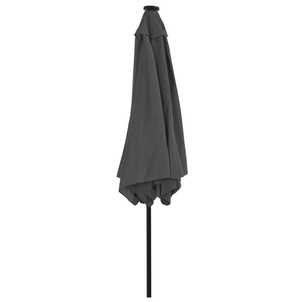 Parasol Met Led-Verlichting En Stalen Paal 300 Cm Antraciet
